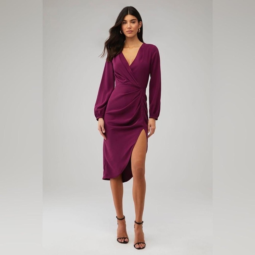 Amanda Uprichard Deep Purple Long Sleeve Dress